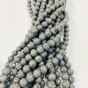 Lava Stone Beads: Natural Black Volcanic Rock, 15&quot; Strand