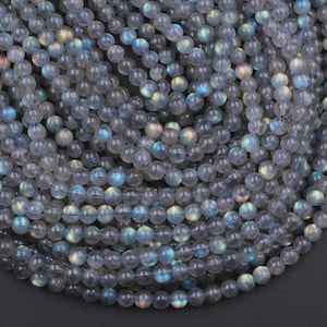 AAA Blue Labradorite Beads: High Flash Gemstone, Jewelry Making (4mm-10mm Strands)
