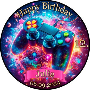 Cake topper cake decoration photo cake cake picture children&#39;s birthday Game On Gamer GO04 (sugar paper)