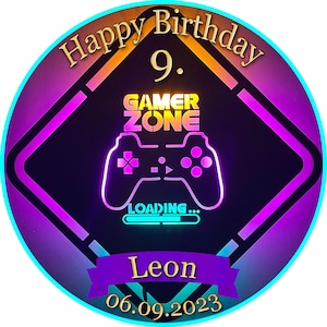 Cake topper cake decoration photo cake cake picture children&#39;s birthday Game On Gamer GO03 (sugar paper)