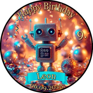 Cake topper cake decoration photo cake cake picture birthday robot sugar picture RO01