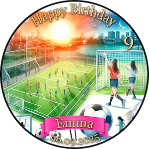 Cake topper cake decoration photo cake cake picture birthday girl soccer FB07 (sugar paper)