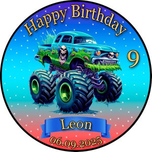 Cake topper cake decoration photo cake cake picture birthday party vehicles monster truck FZ16 (sugar paper)