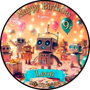 Cake topper cake decoration photo cake cake picture birthday robot sugar picture RO02
