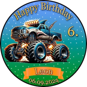 Cake topper cake decoration photo cake cake picture children&#39;s birthday party vehicles monster truck FZ08 (sugar paper)