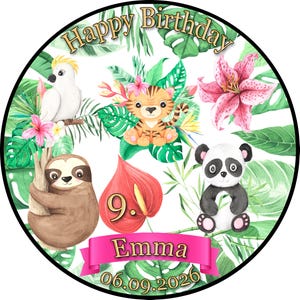 Cake topper cake decoration photo cake cake picture birthday party cockatoo sloth panda AQ01 (sugar paper)