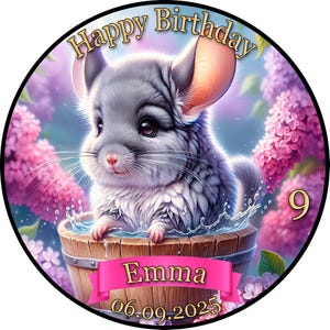 Cake topper cake decoration photo cake cake picture birthday party chinchilla CI01 (sugar paper)