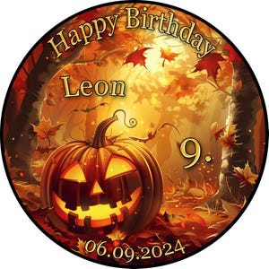 Cake topper cake decoration photo cake cake picture birthday Halloween pumpkin autumn HW31 (sugar paper)