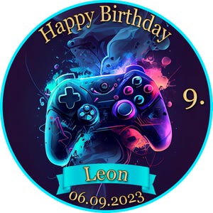 Cake topper cake decoration cake picture photo cake cake picture children&#39;s birthday Game On Gamer GO02 (sugar paper)