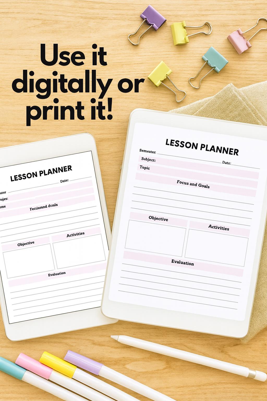 2025-2026 Teacher Planner, Canva Template, Digital Lesson Plan Book ...