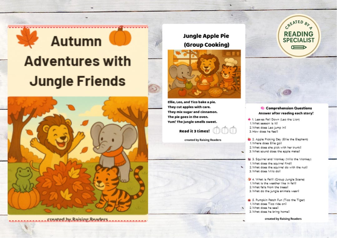Fall Reading Passages for Kindergarten & 1st Grade | Printable ...
