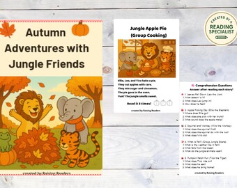 Fall Reading Passages for Kindergarten & 1st Grade | Printable Comprehension + Fluency Practice | Early Reader PDF Worksheets