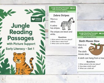 Reading Passages with Picture Support – Early Literacy Decodable Texts for Kindergarten & 1st – Level 2 – Set 1