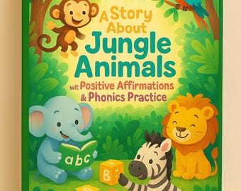 Phonics Jungle Story Book | Alphabet Reader with CVC Words & Positive Affirmations | Decodable Stories for Early Readers