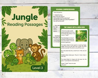Jungle Fluency Passages with Comprehension | Main Idea & Retell Practice | Printable Reading PDF for 1st–2nd Grade | Level 3