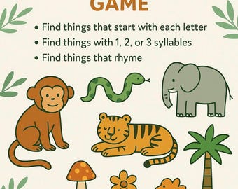 I Spy Jungle Literacy Game – Alphabet & Letter Sound Activity for PreK-K – Level 1