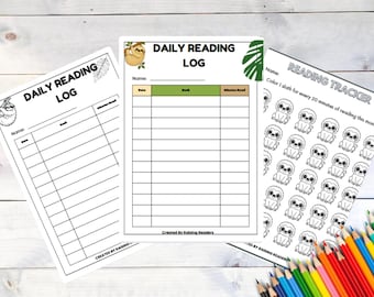 Kids Reading Log Printable – Book Tracker & Challenge PDF | Cute Habit Builder for Home or Classroom | Instant Download
