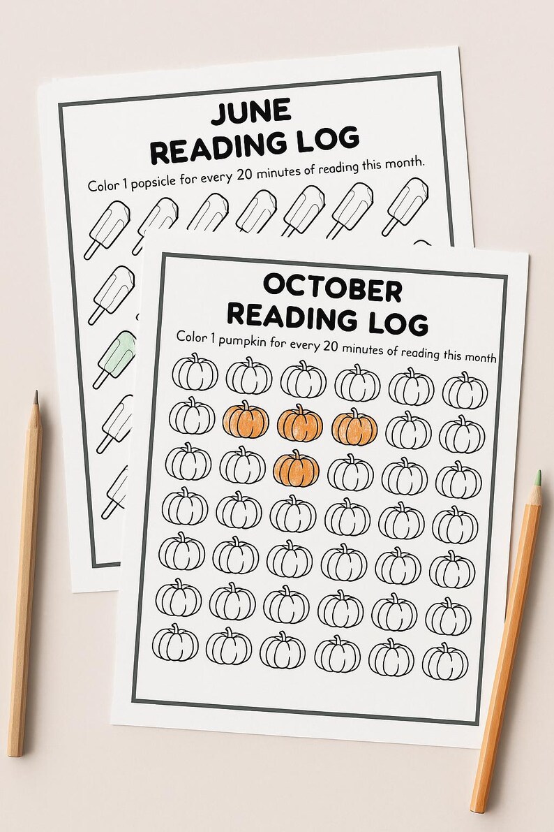 June Log Monthly Reading Log for Kids | Printable Reading Tracker for Home or ...