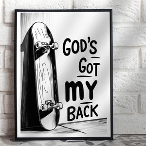 God&#39;s Got Your Back Modern Christian Wall Art Printable | God Quote Poster |  Christian Quote Wall Art | Christian  Poster