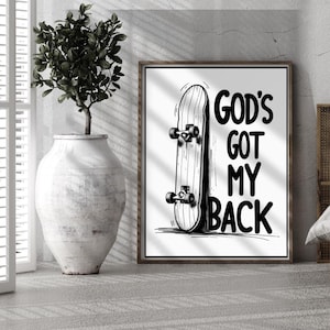 God&#39;s Got Your Back Modern Christian Wall Art Printable | God Quote Poster |  Christian Quote Wall Art | Christian  Poster