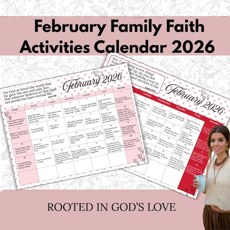 February Family Faith Calendar Printable | Christian Kids Activities ...