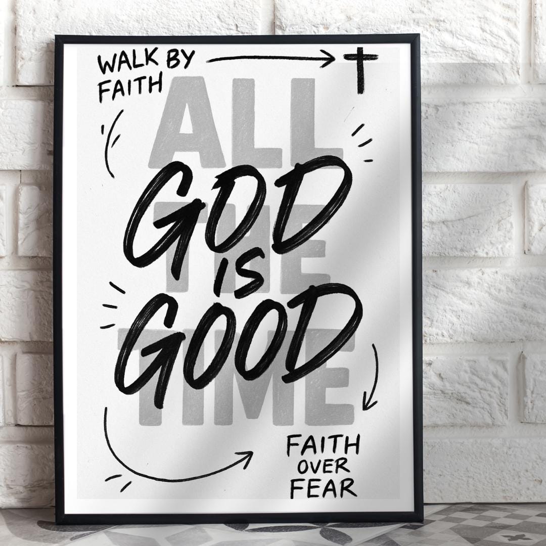 God is Good Christian Wall Art: Modern Christian Poster (digital ...