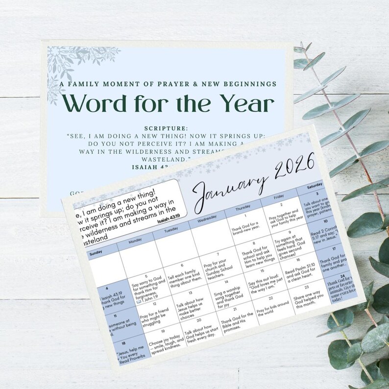 January 2026 Family Prayer Calendar | Christian Kids Devotional (PDF ...