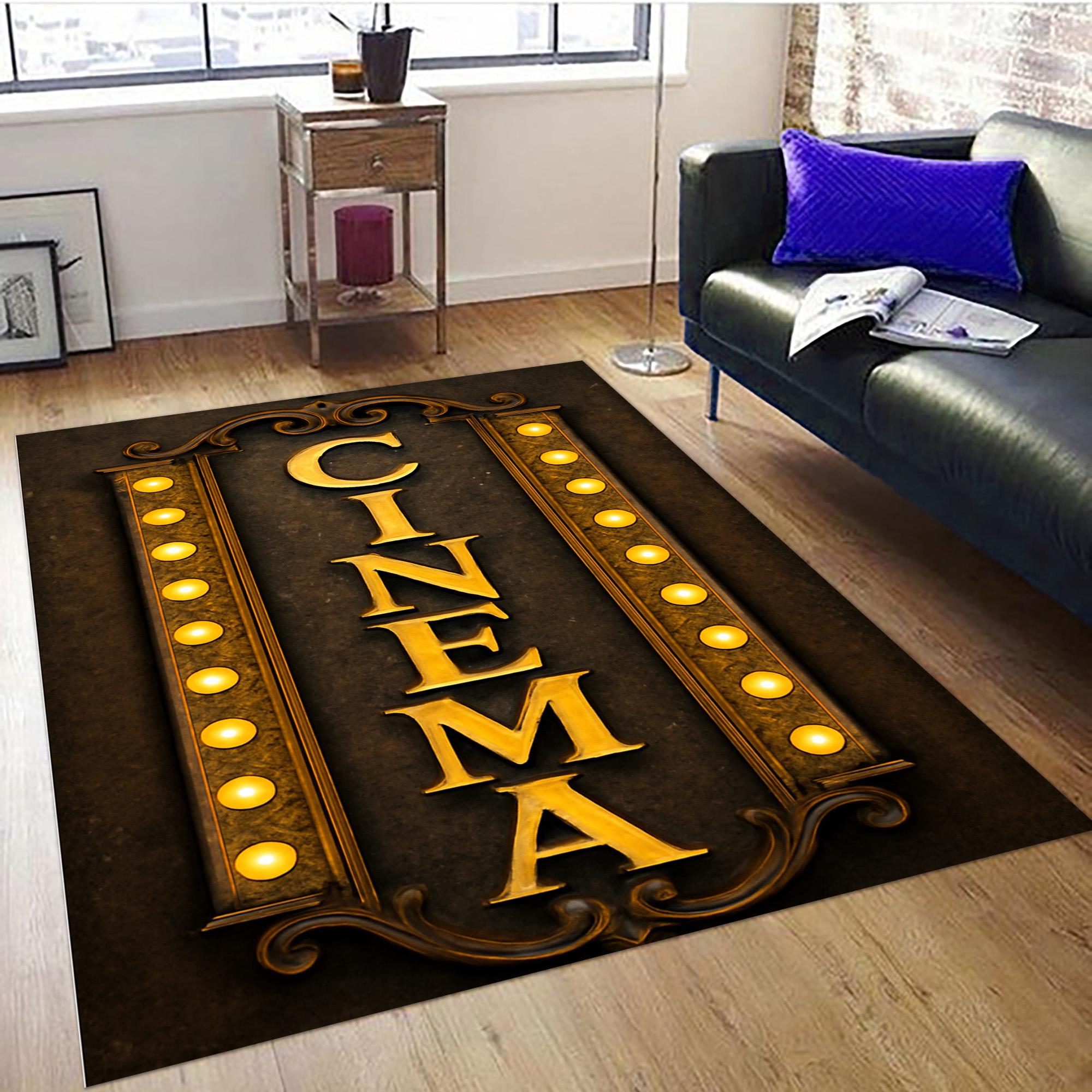 Retro Cinema Room Rug, Home Theater Decor - Etsy