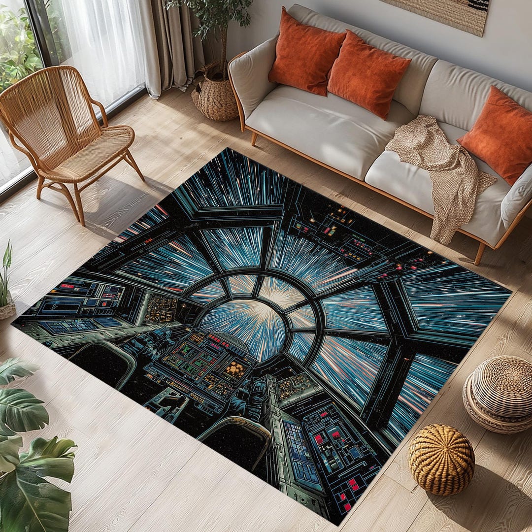 Spaceship Cockpit Rug, Sci-fi Galaxy Warp, Futuristic Space Travel ...