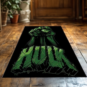 Hulk Smash Rug, Superhero Floor Mat, Boys Room Hulk Carpet, Comic Book Action Hero Rug,Kids Room Decor, Superhero Rug, Boys Room Rug