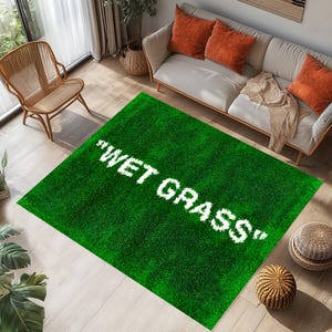 Wet Grass Rug,Wet Grass,Grass Pattern,Grass Looking Balcony Rug,Terrace Rug, For Living Room Rug,Office Rug,Green Rug,Grass Rug, Green Rug