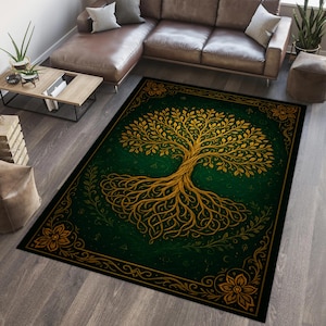 tree of life rug,tree carpet mystical nature art rug,boho rug,elegant boho magic forest floor decor,living room rug,modern nature rug