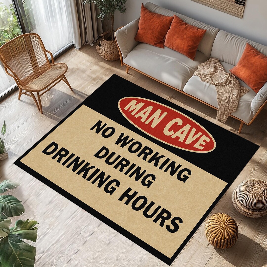 Man Cave Area Rug, Custom Man Cave Decor, Men Cave Rug, Fathers Day ...
