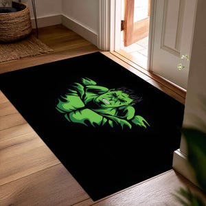 Hulk Smash Rug, Superhero Floor Mat, Boys Room Hulk Carpet, Comic Book Action Hero Rug,Kids Room Decor, Superhero Rug, Boys Room Rug