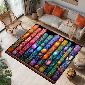 books rug,floral book spine rug,colorful bookshelf rug,fantasy library rug,whimsical book lover rug,illustrated book rug,botanical book rug