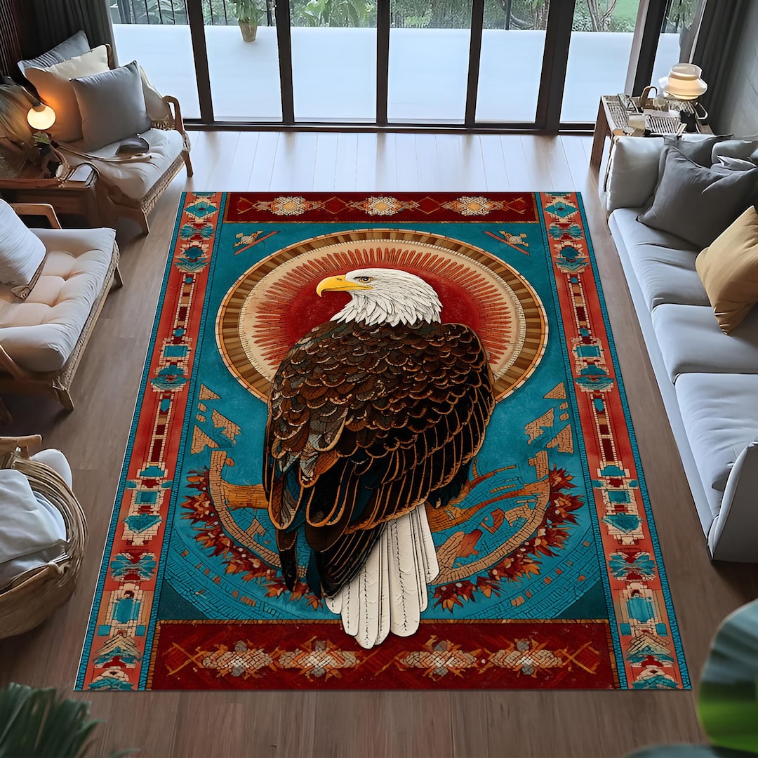 American Bald Eagle Area Rug, Patriotic Decor - Etsy