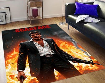 Scarface Rug, Tony Montana Movie Art, Living Room Carpet