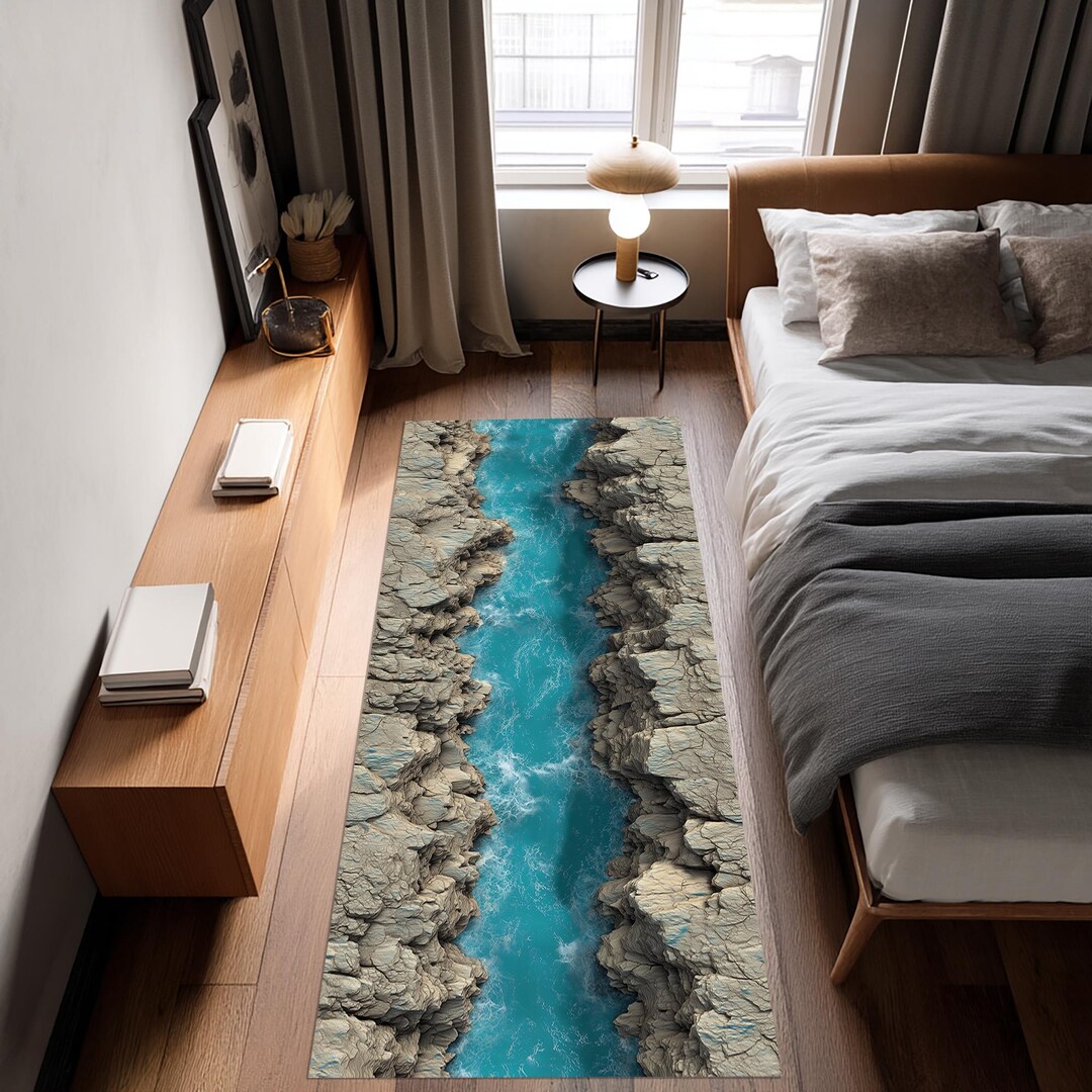 3D Canyon Runner Rug, Washable Non-slip - Etsy