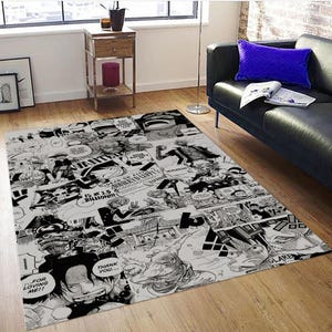 Anime Rug, Anime Home Decor, Anime Rug for Bedroom, Anime Fan Gift, Custom Anime Rug, Anime Gift, Anime Gift Her, Anime Collage Themed Decor