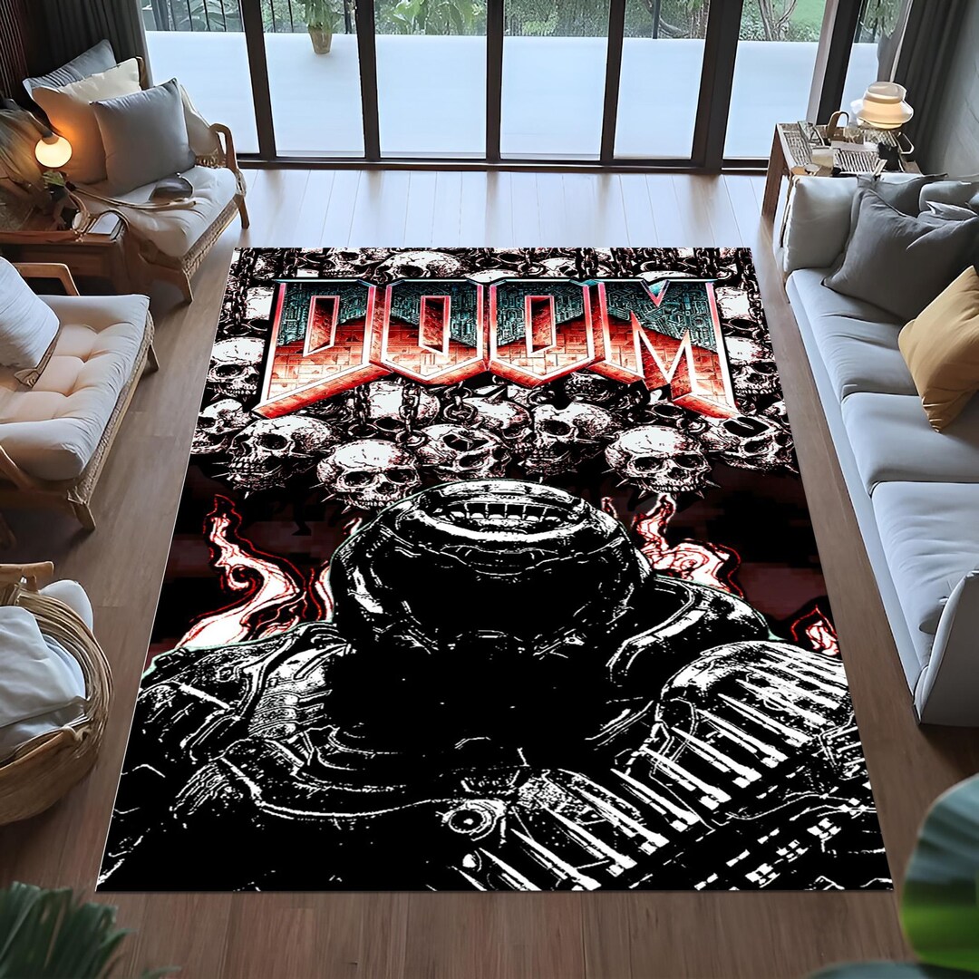 Doom Rug, Heavy Metal Skull Floor Mat, Gamer Room Decor - Etsy