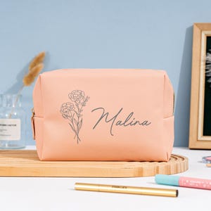 Personalized Toiletry Bag, Bridesmaid Makeup Bag, Custom Name Cosmetic Bag, Engraved Makeup Pouch, Bachelorette Party Gift, Bridesmaid Gifts