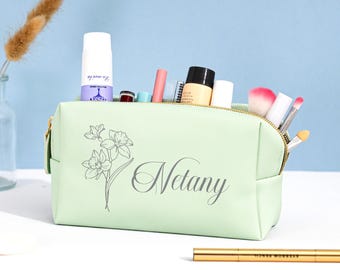 Personalized Makeup Bag, Bridesmaid Cosmetic Bag, Gifts for Her, Bridesmaid Proposal Gifts , Bachelorette Party Favors, Birthday Gift