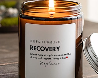 Recovery Candle With Funny Healing Message, Get Well Soon Gift for Friend, Surgery Care Package, Cheer Up Candle