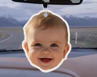 Ambientador para coche con foto personalizada, ambientador facial personalizado, 12 aromas a elegir, doble cara, regalo para coche
