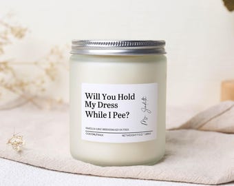 Velas para propuesta de dama de honor, regalos para propuesta de dama de honor, ¿Sostendrás la vela de mi vestido? Regalos para despedidas de soltera, perfectos para despedidas de soltera.