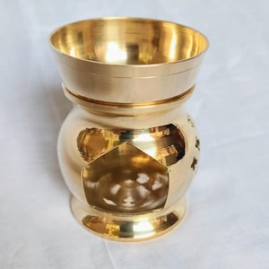 Brass Oil Burner – Essential Oil Diffuser for Aromatherapy, Meditation, Yoga, Spa | Tealight Warmer | Spiritual Home Décor Gift