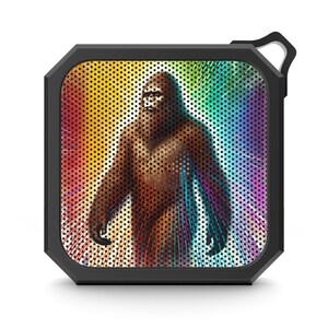 Outdoor Bluetooth Speaker, Bigfoot Vibes Wireless Waterproof Speaker, Sasquatch Rainbow Light Design, Hiking Music Companion, IPX6 Water