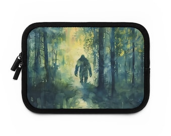 Aquarel Sasquatch-laptophoes: Bigfoot Art, Cryptid-cadeau