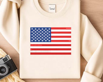 American Flag Embroidery Design: Multi-Size Machine Embroidery File (Digital Download)