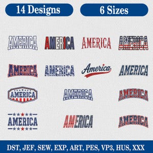 Paquete de diseños de bordado de Estados Unidos, Patriótico EE. UU. (Descarga digital)